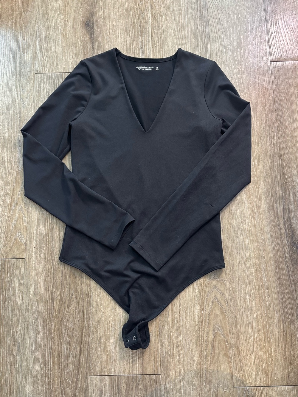 Abercrombie & Fitch Black Long-Sleeve V-Neck Bodysuit